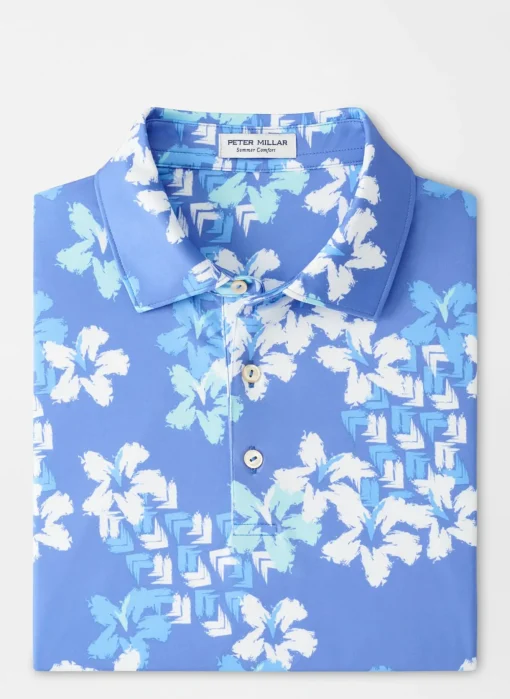 Abstract Floral Performance Jersey Polo