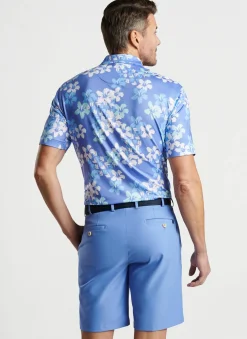 Abstract Floral Performance Jersey Polo