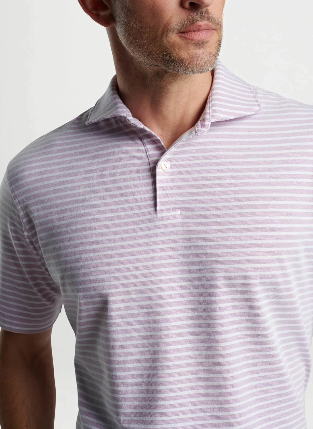 Albatross Stripe Cotton Blend Pique Polo