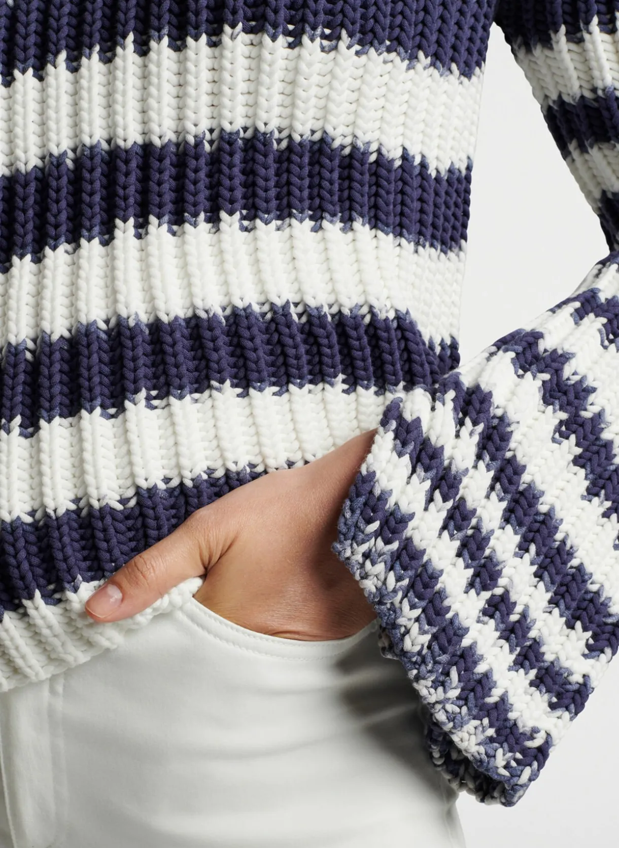 Alek Wide Sleeve Stripe Sweater