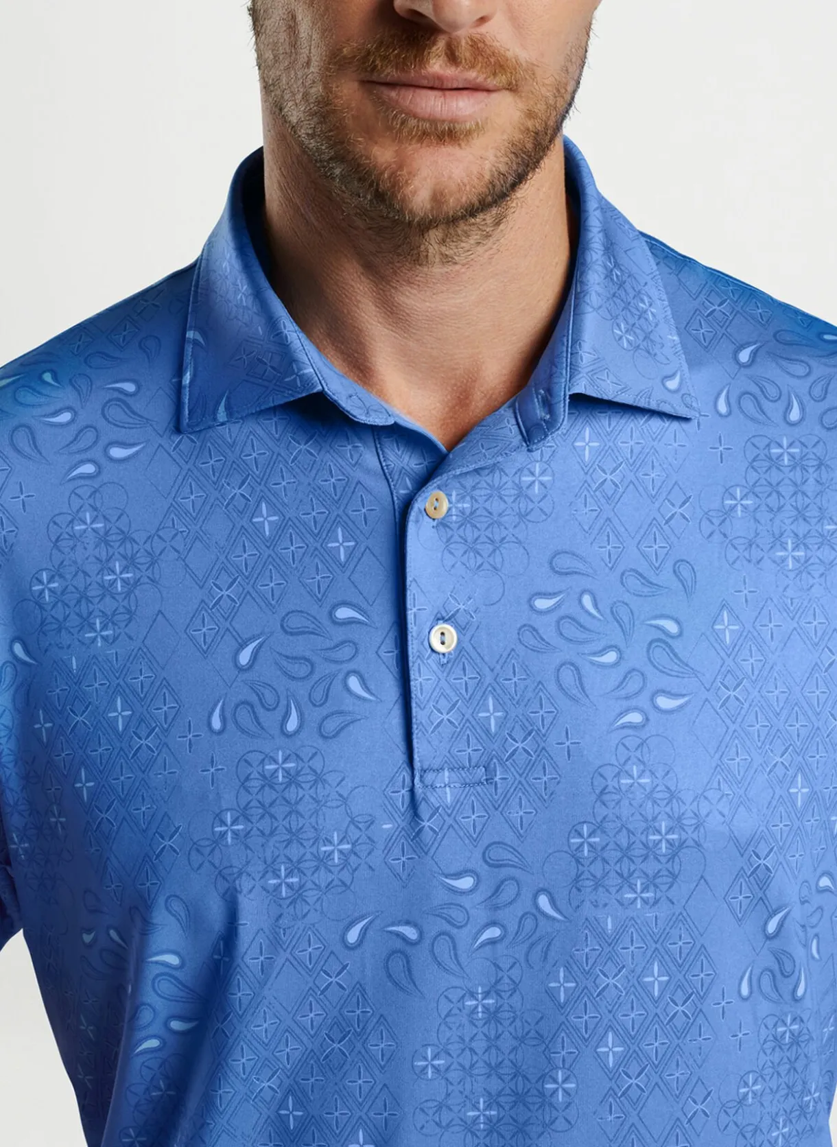 Geo Paisley Performance Jersey Polo