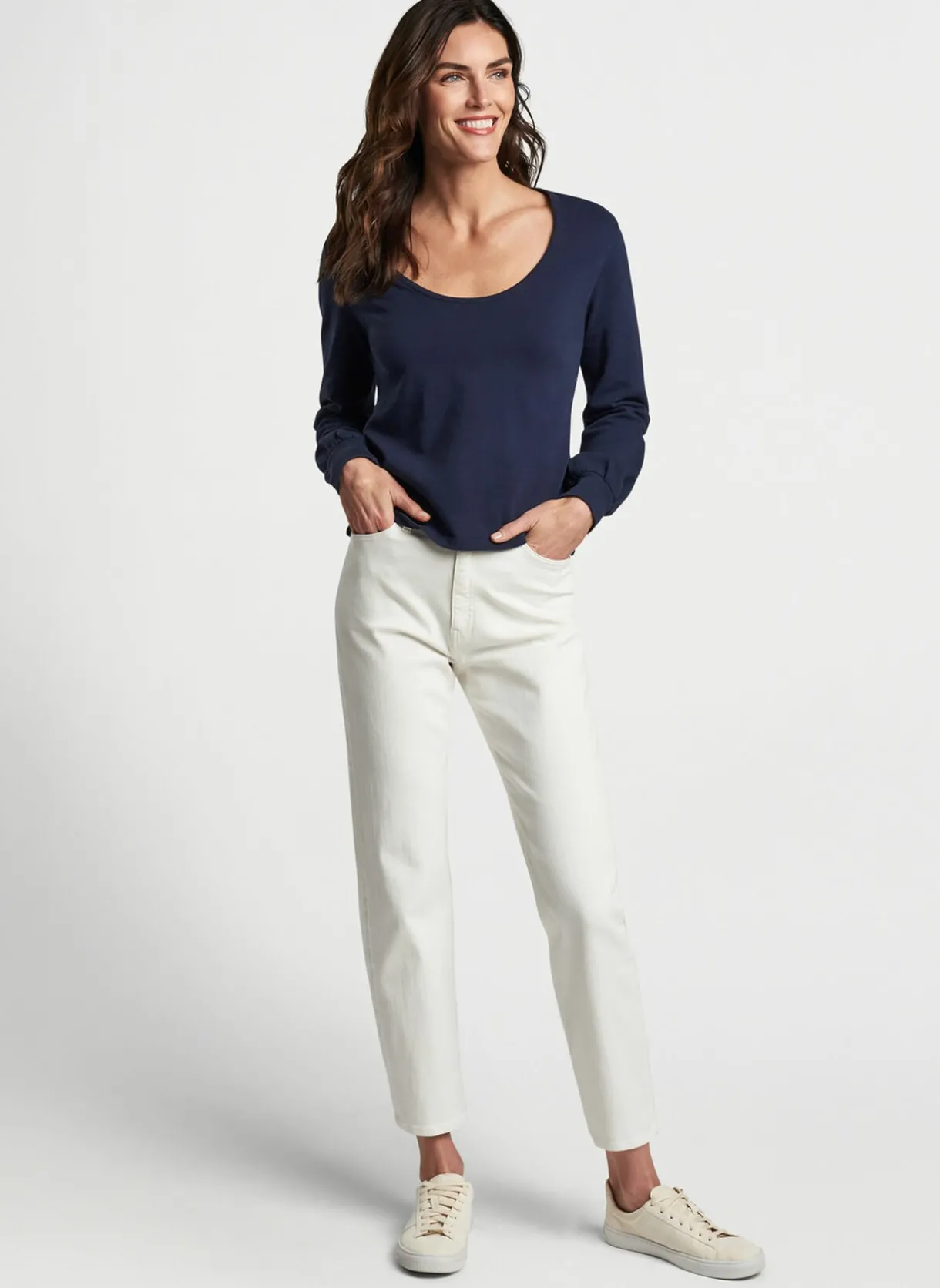 Kate Long-Sleeve Scoop Neck Henley