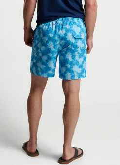 Linework Monstera Swim Trunk