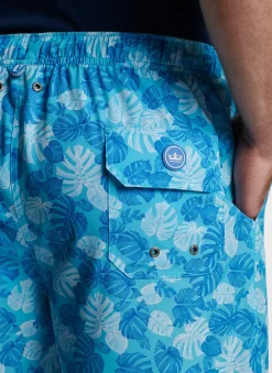 Linework Monstera Swim Trunk
