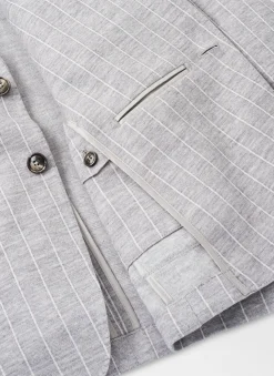 Melton Knit Pinstripe Soft Jacket