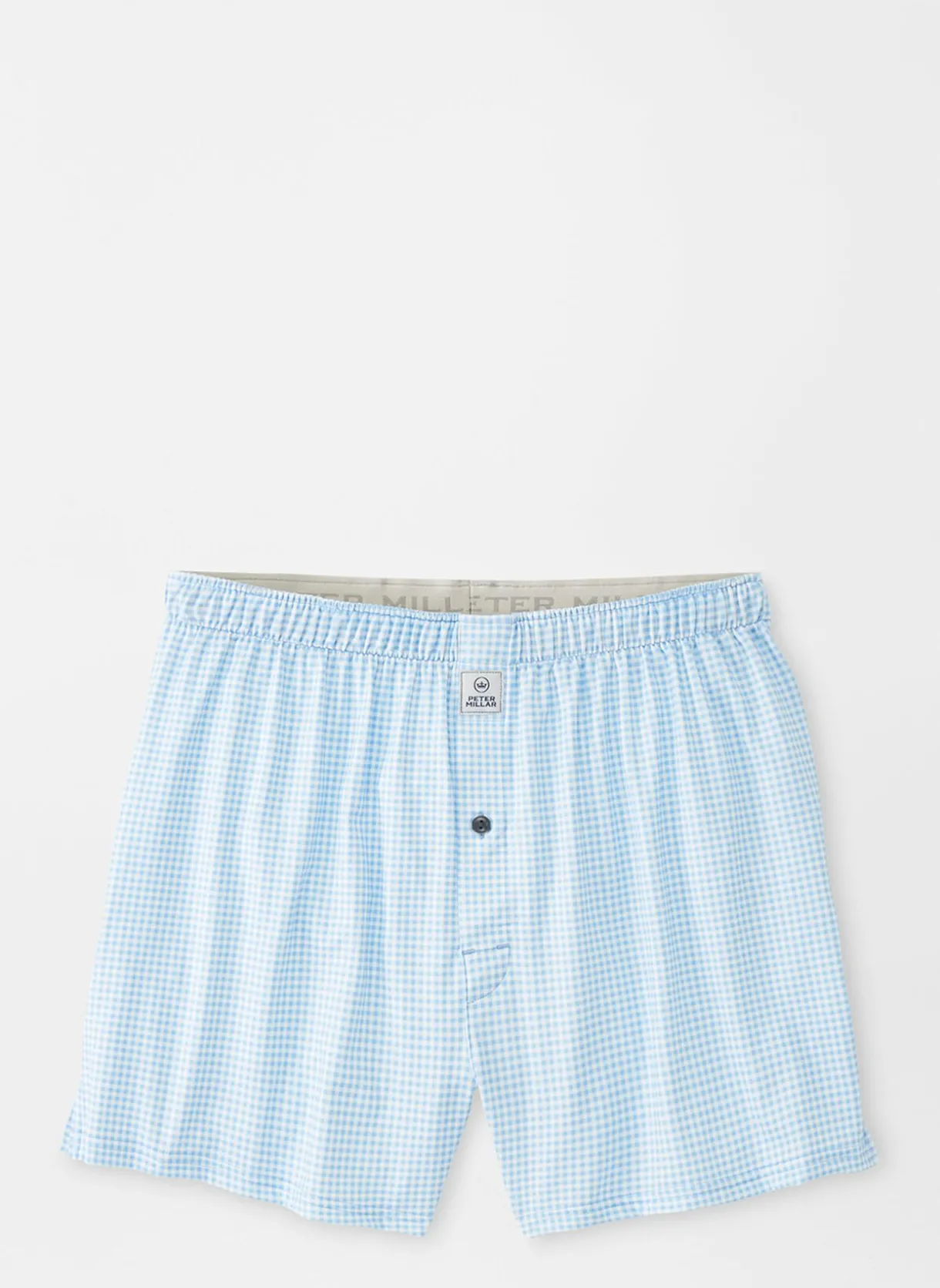 Nebraska Printed Gingham Check Stretch Jersey Boxer