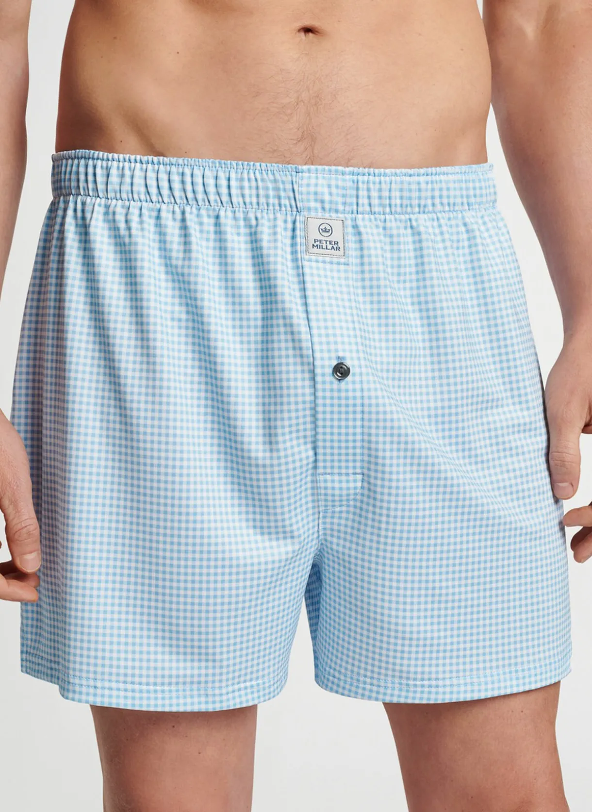 Nebraska Printed Gingham Check Stretch Jersey Boxer
