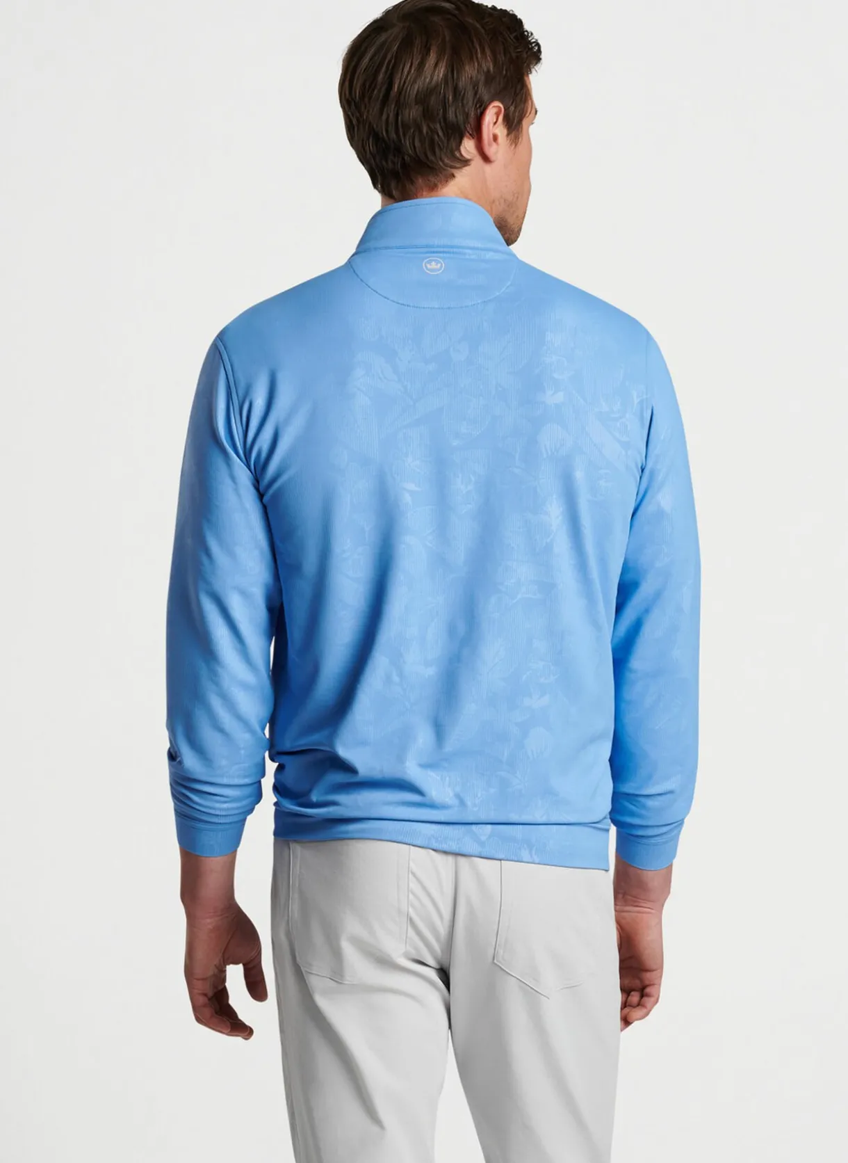 Perth Shadow Stripe Floral Performance Quarter-Zip