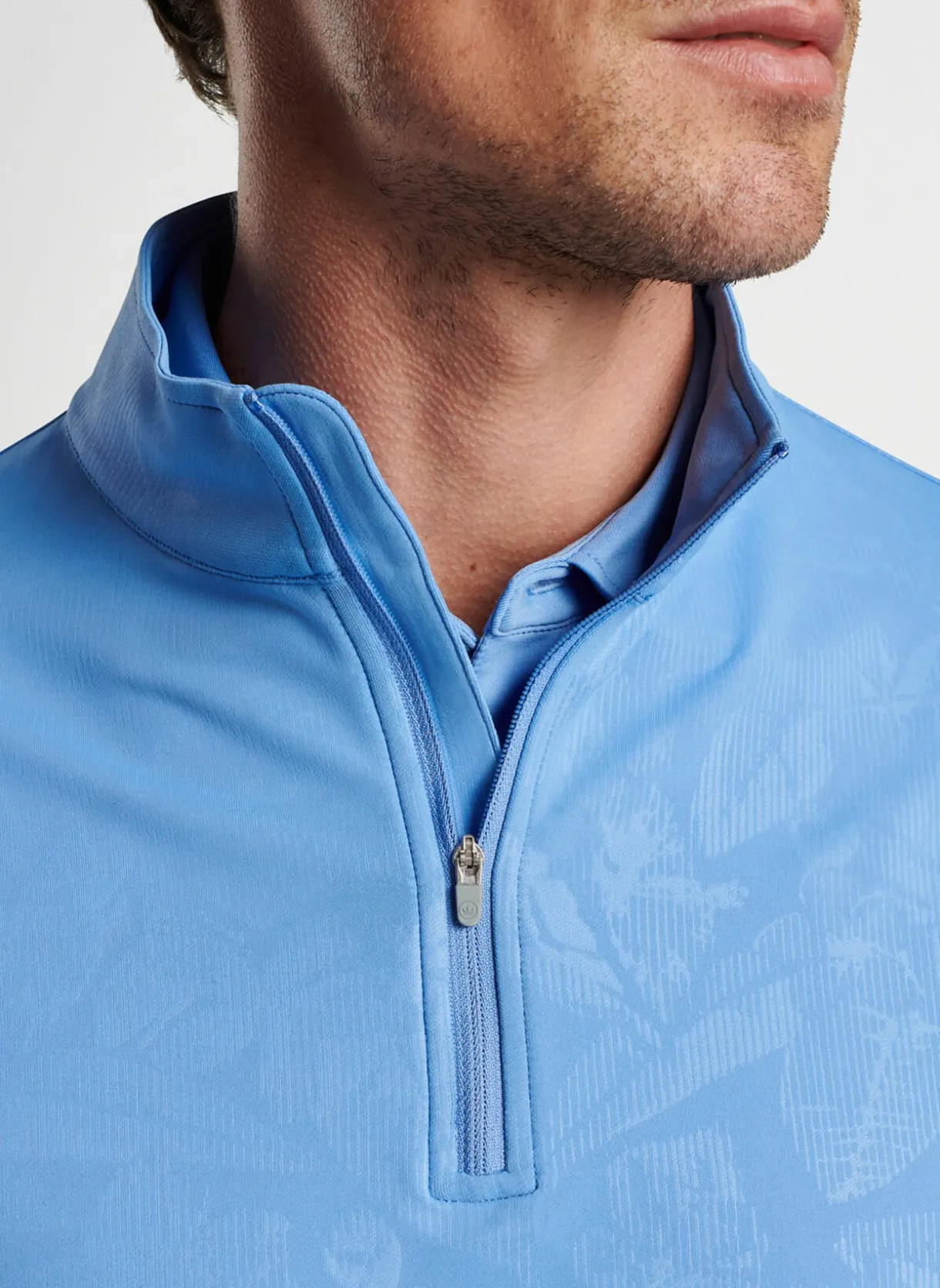 Perth Shadow Stripe Floral Performance Quarter-Zip