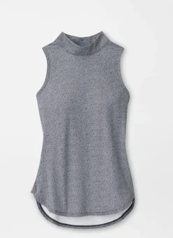 Scottie Hexagons Print Sleeveless Mock Neck Shell