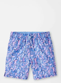 Seahorse Paisley Youth Swim Trunk