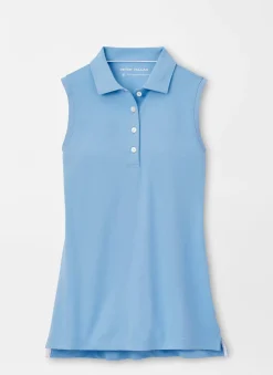 Sleeveless Banded Button Polo