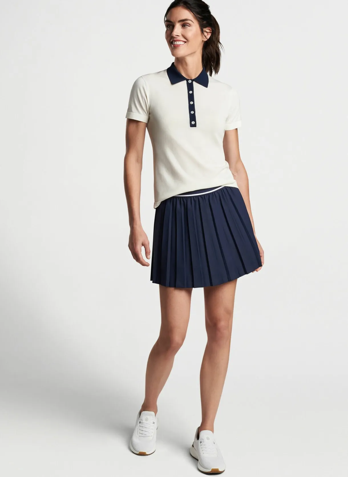Stuart Short-Sleeve Collared Performance Sweater