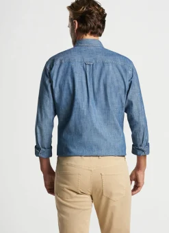Tamworth Chambray Cotton-Stretch Sport Shirt