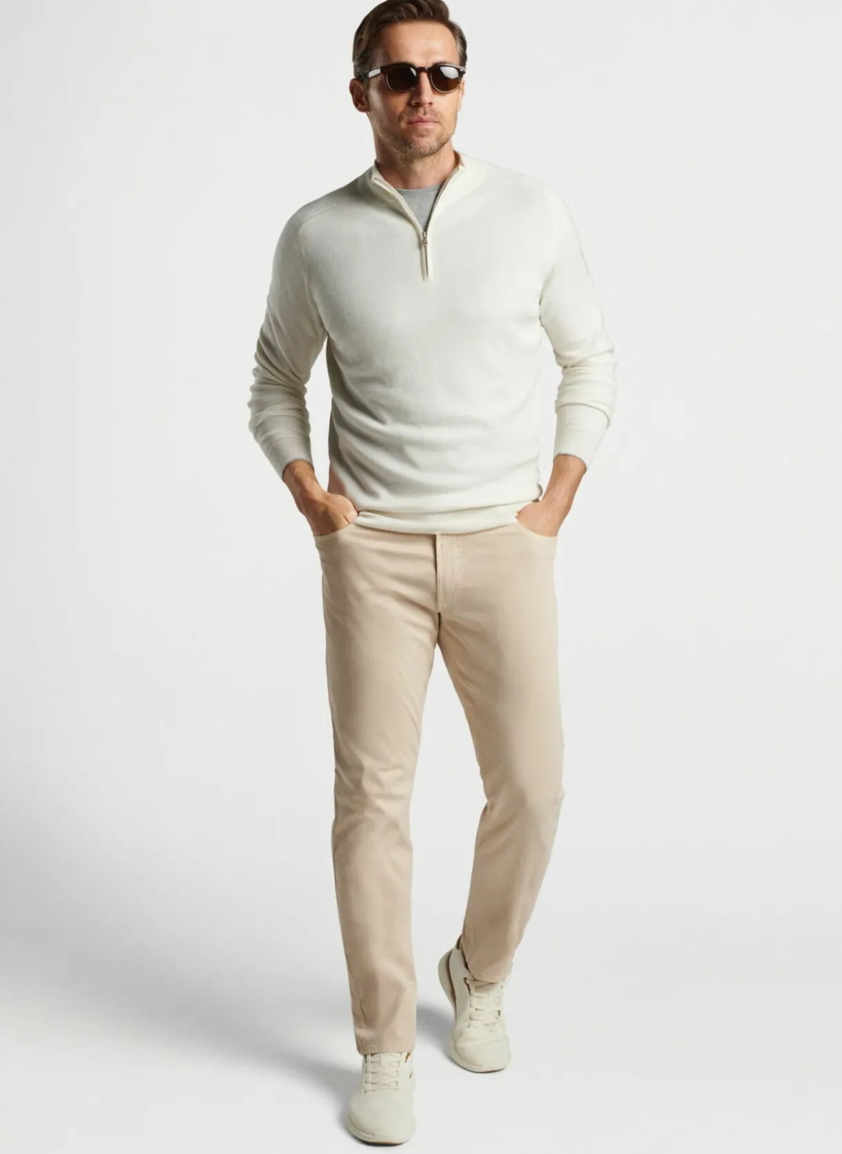 Voyager Cashmere-Silk Saddle Shoulder Quarter-Zip