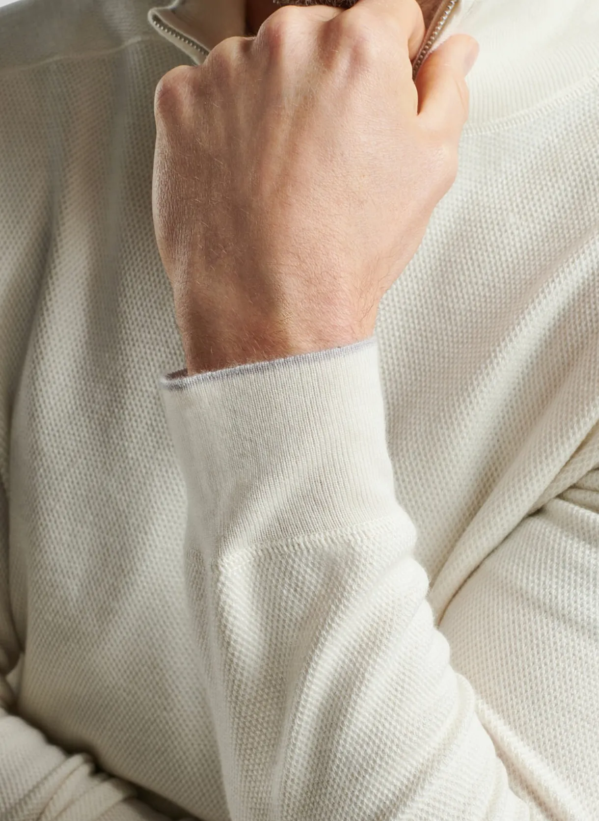 Voyager Cashmere-Silk Saddle Shoulder Quarter-Zip